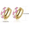 Small Hoop Cartilage Earrings Teacher Earrings for Women；White Black Enamel Hypoallergenic Hooped Gifts Gold and - 3 of 4