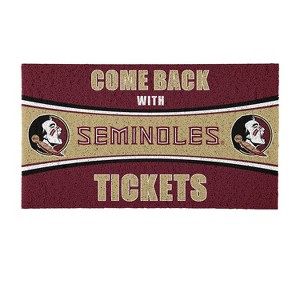 Evergreen Come Back with Tickets Florida State University 28" x 16" Woven PVC Indoor Outdoor Doormat - 1 of 4