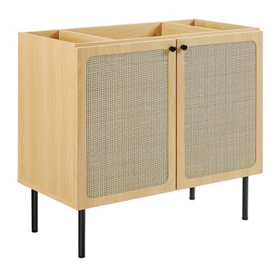 Modway Chaucer 36" Bathroom Vanity – Freestanding Cabinet with Storage Drawers, Oak Finish (Sink Basin Not Included)