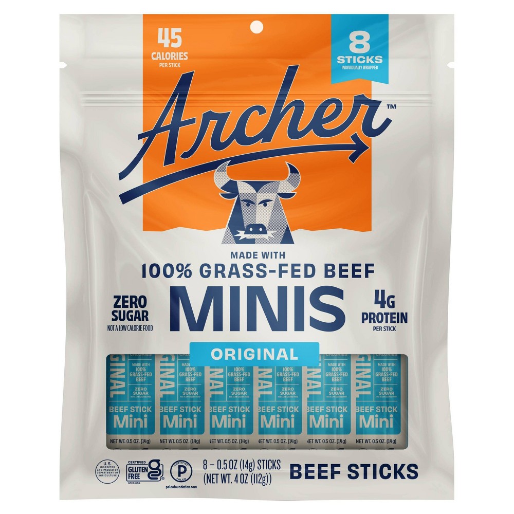 Archer Original Beef Jerky Mini Stick Bag - 4oz/8ct