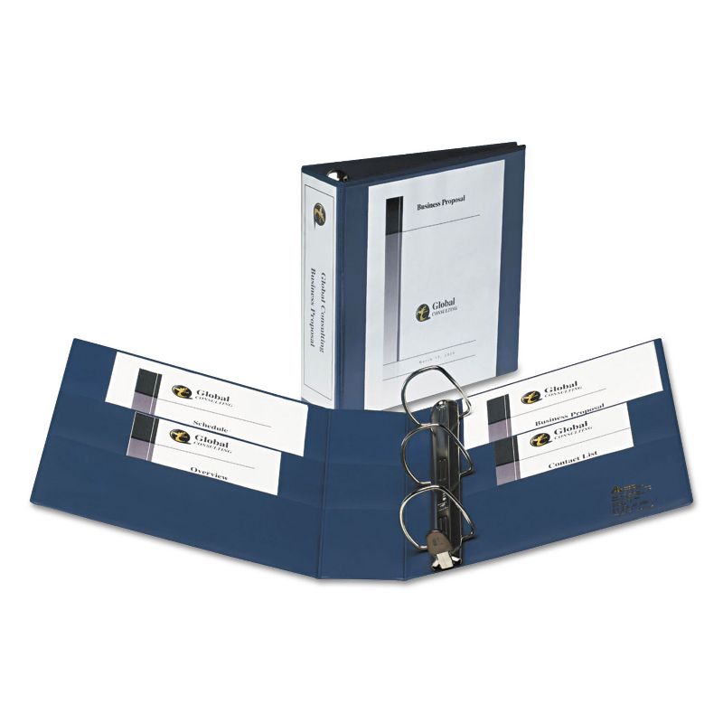 Avery Heavy-Duty View Binder w/Locking 1-Touch EZD Rings 3" Cap Navy Blue 79803, 3 of 9