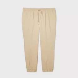 Adult Extended Size E-waist Woven Taper Jogger Pants - Original Use™ Khaki 5XL