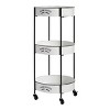 34'' x 16'' Farmhouse Metal Storage Cart White - Olivia & May: Decorative Storage Bins, Tabletop Bin, Adult Assembly Required - 3 of 4