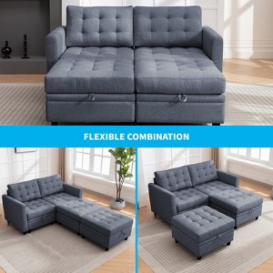 Mjkone Convertible Modular Sectional Sofa with Adjustable Armrest,Movable Storage Ottoman - 1 of 4