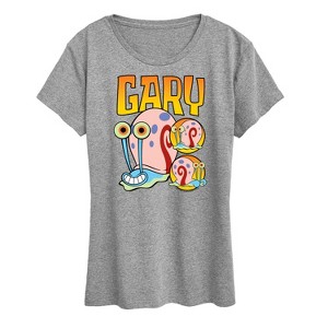 Women's - SpongeBob SquarePants - Gary The Snail Short Sleeve Graphic T-Shirt - 1 of 4