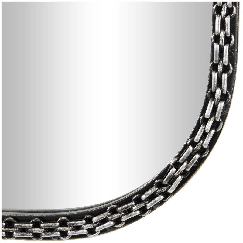 36&#34;x24&#34; Wooden Wall Mirror with Double Layered Linked Chain Frame Silver - Olivia &#38; May, 3 of 9