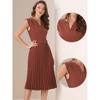 Allegra K Women's Sleeveless Casual V Neck Button Pleated Midi Dress - 2 of 4