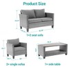 Sonkuki 4 Pieces Patio Conversation Set, Loveseat Sofa with Coffee Table, All-Weather PE Rattan Wicker Sofa - 3 of 4