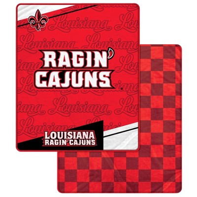 NCAA Louisiana Ragin' Cajuns Diagonal Ghost Checker Double Sided Blanket