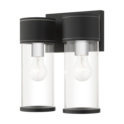 Livex Lighting Atlantic 2 - Light Wall Light in  Textured Black/Antique Silver