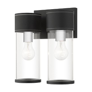 Livex Lighting Atlantic 2 - Light Wall Light in  Textured Black/Antique Silver - 1 of 4