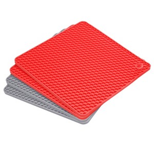 Unique Bargains Silicone Heat Resistant Multi-purpose Trivet Mat 4 Pcs - 1 of 4