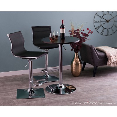 Mirage 33.25" Adjustable Swivel Metal Bar Stool in Matte Black