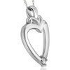 Pompeii3 Solitaire Diamond Heart Pendant in White, Rose or Yellow Gold 1" Tall - 2 of 3