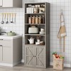 Bookcase with Doors Industrial Bookshelf 11.8in Depth Display Storage Shelves 71.4in Tall Farmhouse Bookcases Wood 6 Shelf Bookshelvels - 3 of 4