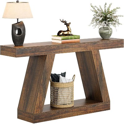 Tribesigns 55 inch Console Table, Industrial Farmhouse Sofa Table with Storage for Hallway Living Room