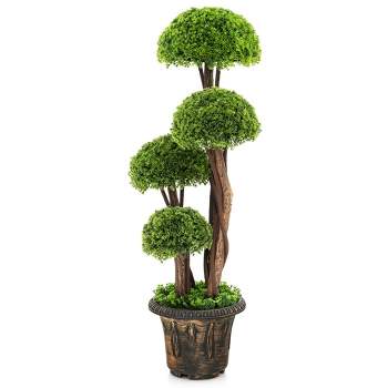Tangkula 3FT Artificial Tree Fake Cedar Tree Faux Cypress Topiary Tree for Indoor Outdoor