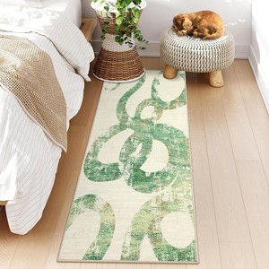 Washable Area Rug, Non-Slip, Low Pile, Ultra Thin, Abstract Snake Print for Living Room, Bedroom, Dining Room, Office. - 1 of 4