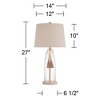 360 Lighting Tibet 27" Tall Modern Coastal Table Lamps Set of 2 Clear Glass White Shade Living Room Bedroom Bedside Nightstand House Office Home - 4 of 4