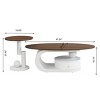 Nesting MDF Coffee Table Set of 2,Oval Coffee Table with Storage Drawer and Metal Frame,Modern Coffee Table Set for Living Room-Coolbibila - 4 of 4