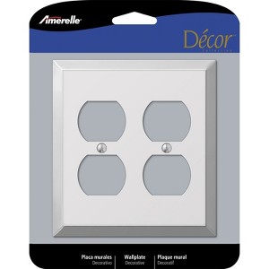 Amerelle Century Polished Chrome Light Gray 2 gang Stamped Steel Duplex Outlet Wall Plate 1 pk - 1 of 1