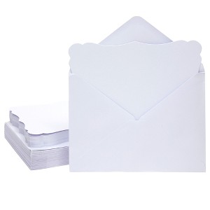 Paper Junkie 50 Pack White Blank Invitations with Envelopes, Printable DIY Greeting Cards for Wedding Baby Shower, 5x7 in - 1 of 4
