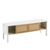 55.12"/54.33"W Rattan TV Stand with Solid Wood/Metal Legs and Sliding Door for Storage, TV Console Cabinet 4W - ModernLuxe - 4 of 4