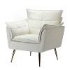 Jonat Contemporary Velvet Wooden Upholstered Armchair with Metal Legs for Bedroom and Living Room| ART OF LIVING DESIGNS - 2 of 4