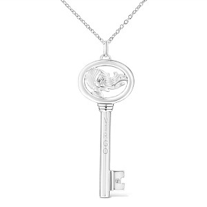 Haus of Brilliance Silver Diamond Accent Zodiac Key Pendant Necklace - 1 of 4