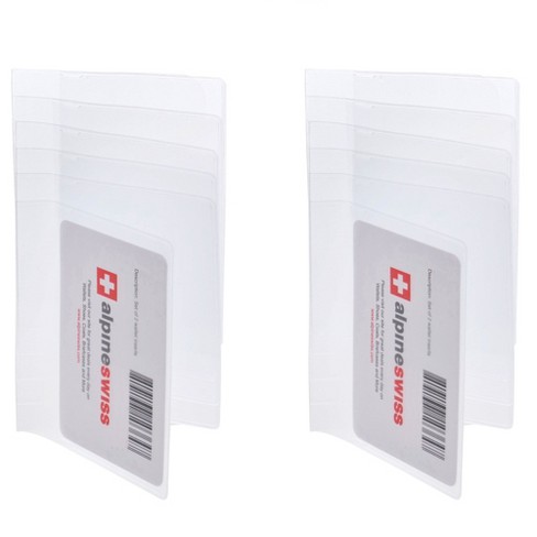 Alpine Swiss Set Of 2 Checkbook Plastic Insert 6 Page Card Holder