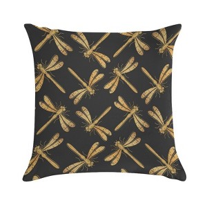 Vintage Gold Dragonfly Pillow Covers 18x18 Decorative Throw Pillows Soft Square Cushion Covers for Couch Sofa Bedroom - 1 of 1