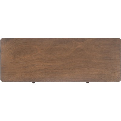 Modern Farmhouse Chic Brown Wood and Metal 2-Drawer Console Table