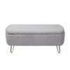 ACEPANO 38.97 in. W Modern Faux Fur Ottoman with Cushion & Storage for Living Room & Bedroom-Grey - 4 of 4
