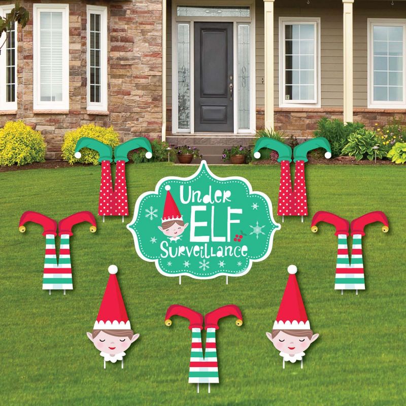 Big Dot of Happiness Elf Squad - Yard Sign and Outdoor Lawn Decorations - Kids Elf Christmas and Birthday Party Yard Signs - Set of 8, 1 of 8