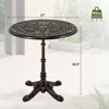 Costway 27” Round Cast Aluminum Patio Bistro Table with Hollow Top Cross Base for Backyard - 3 of 4