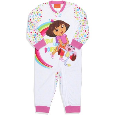 Nickelodeon Toddler Girls' Dora the Explorer Union Suit Footless Pajama