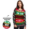 Tipsy Elves Women's Naughty or Nice Reversible Sequin Ugly Christmas Sweater - Funny Ugly Christmas Sweater - image 3 of 3