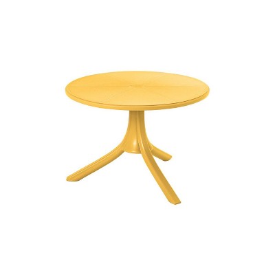 Lagoon Seattle Adjustable Yellow Resin Round Outdoor Table