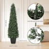 homfan Artificial Boxwood Topiary Trees - Cone Shape Fake Plant with Modern Black Planter, Faux Outdoor Plants for Indoor Front Porch Plants - 4 of 4
