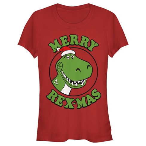 Juniors Womens Toy Story Christmas Santa Rex T-Shirt - image 1 of 3