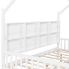 TopComfy Beds Wooden Full House Bed with Trundle Kids Bed with Built In Shelf Full Size Wooden Frame for Kids Room, White, 78"*17.6"*7.35" - 3 of 4