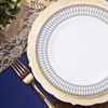 Smarty Had A Party 7.5" White with Blue and Gold Chord Rim Plastic Appetizer/Salad Plates (120 Plates) - image 4 of 4