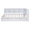 Twin/Full Size Wooden Daybed with 2 Drawers/Trundle, Storage Shelf and USB Charging Ports, 4Q -ModernLuxe - 4 of 4