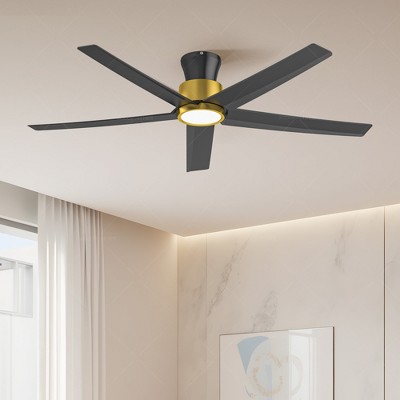 TALOYA 52 in. Ceiling Fan with Light and Remote, Reversible Quiet DC Motor and 5 Blades 3 CCT Light,Golden Black