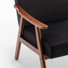 MAYEERTY Mid-Century Modern Chair Solid Wood Frame Accent Chair Extra-Thick Backrest Wingback Lounge Indoor Living Room Bedroom Reading Room - 4 of 4