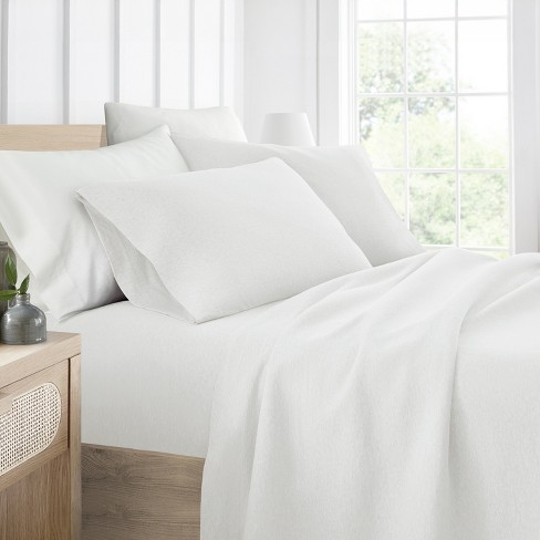 100 Cotton Jersey Sheets Set Soft Breathable Deep Pockets Easy Care 4 Pieces Becky Cameron White Queen Target
