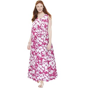 Woman Within Plus Size Layered Popover Maxi Dress - 1 of 4