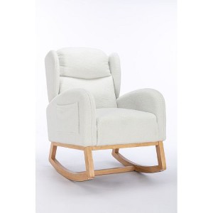 NicBex Velvet Glider Rocking Chair, Upholstered Nursery Rocking Chairs with High Backrest,Modern Rocking Chair,Nursing Chair for Bedroom - 1 of 4