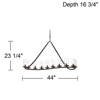Heritage Bronze 10-Light Linear Island Chandelier with Clear Glass