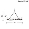 Franklin Iron Works Heritage Bronze Linear Island Pendant Chandelier 44" Wide Farmhouse Rustic Clear Glass 10-Light Fixture for Dining Room Kitchen - 4 of 4